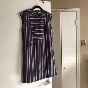 J Crew Navy Striped Tunic Dress